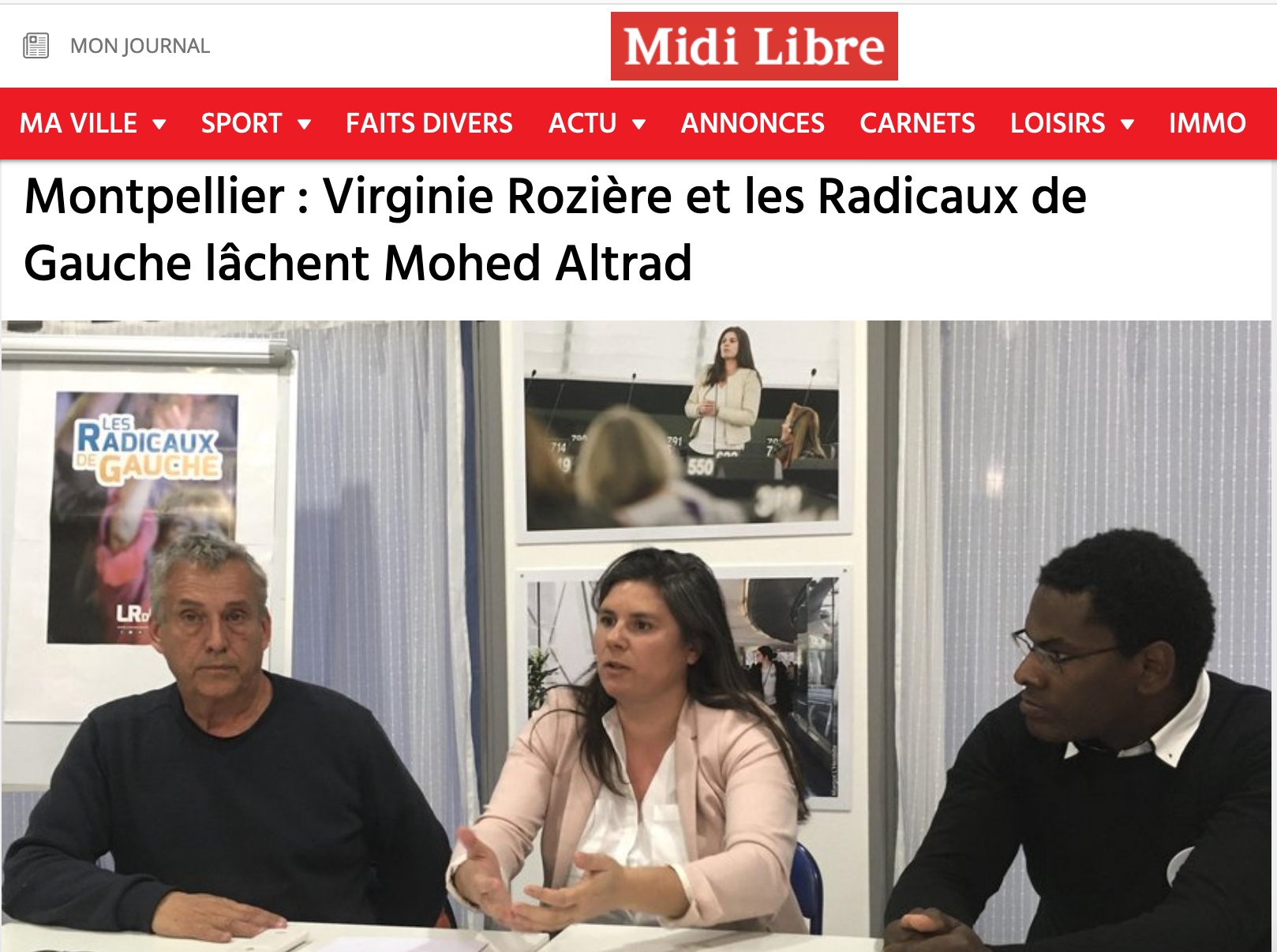 Midi Libre Virginie Rozière quitte la liste de mohed Altrad