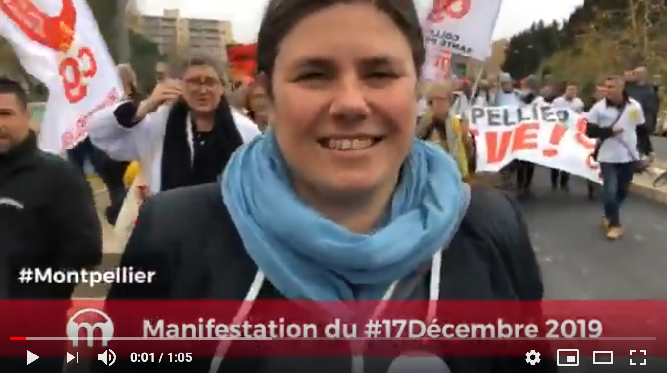 le mouvement.info iterview de virginie rozière lors de la manifestation du 17 décembre contre la réforme des retraites